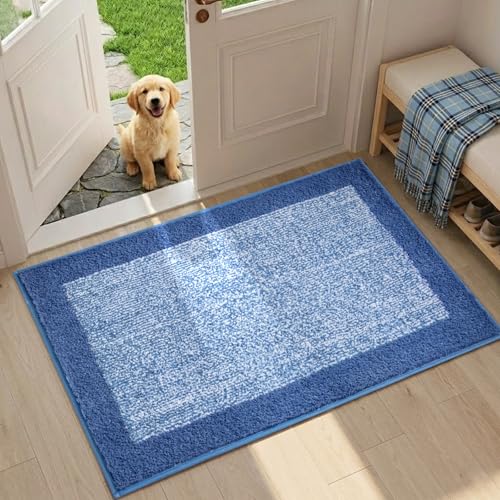 Bathroom Rugs 30x20 Non Slip Washable (Blue / 1'8" x 2'6" (Rectangular))