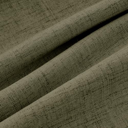 100% Blackout Linen Curtains 42 x 63 Inch Light Olive Green 2 Panels (Light Olive Green / 42"W x 63"L (Pack of 2))