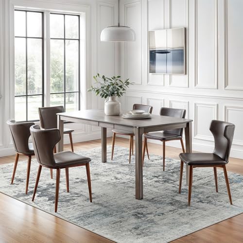 Abstract Area Rug 6x9 for Living Room Washable Rugs Gray (Gray/Blue / 6' x 9' (Rectangular))