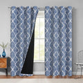 Moroccan 100% Blackout Curtains Bedroom Blue 50x96 2 Panels (Grommet | Blue / 50"W x 96"L (Pack of 2))