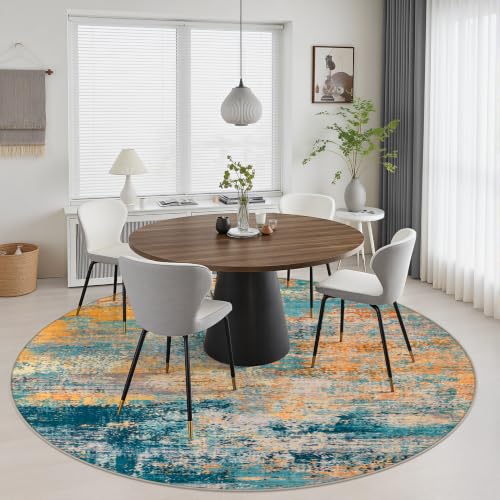 Round Area Rug Living Room (Rosy Haze / 6' (Round))