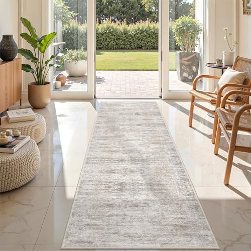 2x8 Runner Rug Non Slip (Brown/Grey/Ivory / 2' x 8' (Runner))