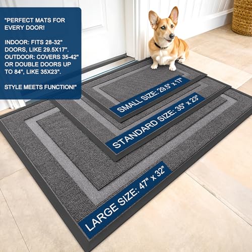 Front Door Mat Outside 35x23 (Dark Grey / 35" x 23")