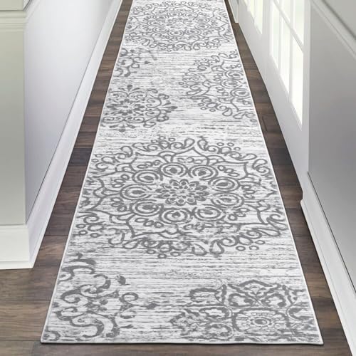 HEBE Hallway Runner Rug 2'x10' (Grey / 2' x 10' (Rectangular))