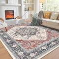 Soft Area Rugs 5x7 (5' x 7' (Rectangular) / Black & Red)