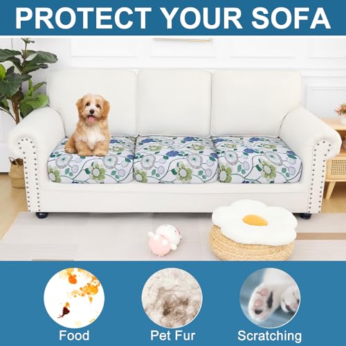 Printed Couch Cushion Covers (Light Green / Seat 3 Pack)