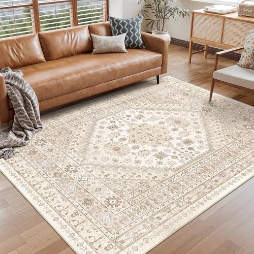 Area Rugs 5x7 Washable Rugs for Living Room (Cream/Beige / 5' x 7' (Rectangular))