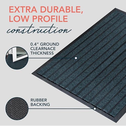 Extra Durable Door Mat Outside Entrance (47" x 32" (Rectangular) / Bright Blue)