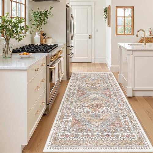 4x8 Rugs for Bedroom Vintage Wide Runner Rug for Hallway (Orange / 4' x 8' (Runner))