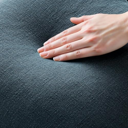 Linen Fringe Decorative Euro Throw Pillow Covers Navy Blue 22x22 (22" x 22" (Pack of 2) / Navy Blue)
