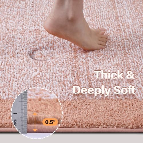 60x24 Long Bathroom Rugs Non Slip Washable (Pink / 2' x 5' (Rectangular))