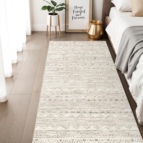 3x6 Runner Rug Washable Moroccan (Beige / 3' x 6')