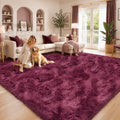 6x9 Shag Area Rug for Living Room (Burgundy / 6' x 9' (Rectangular))