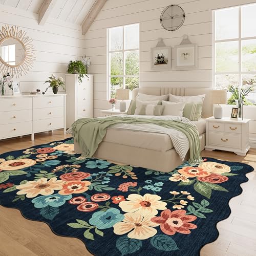 5x7 Area Rugs for Bedroom (Navy Blue (Big) / 5' x 7' (Rectangular))