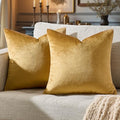 Golden Velvet Pillow Covers 18x18 Decorative Pillows Pack of 2 (Golden / 18" x 18" (Pack of 2))
