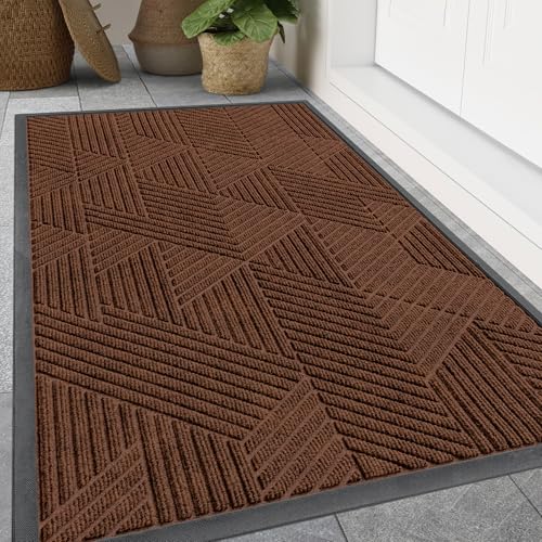 Front Door Mat Outside Entrance (Deep Coffee / 47" X 32")