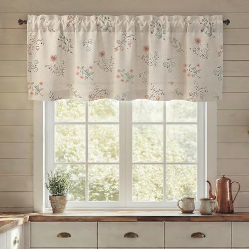 Kitchen Valances for Windows (Vintage Florals / 52"W x 18"L (Pack of 1))