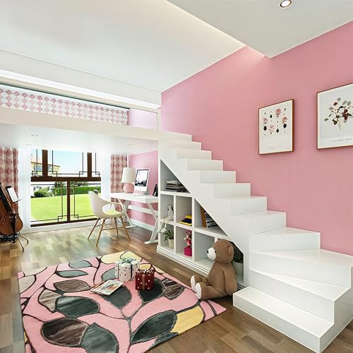Pink Self Adhesive Wallpaper Film Stick Paper Easy to Apply (Pink / 15.7" x 118")