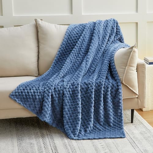Turtle Shell Throw Blanket Dark Blue for Couch Gentle Soft Fleece (Dark Blue / Throw)
