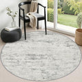 Round Area Rug Living Room (Grey White / 5' (Round))