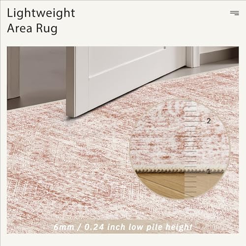 9x12 Area Rugs for Living Room Washable Rug Non (Pink / 9' x 12' (Rectangular))