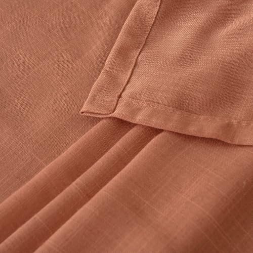 Terracotta Linen Curtains 72 Inches Long for Living Room (Terracotta / 52"W x 72"L (Pack of 2))