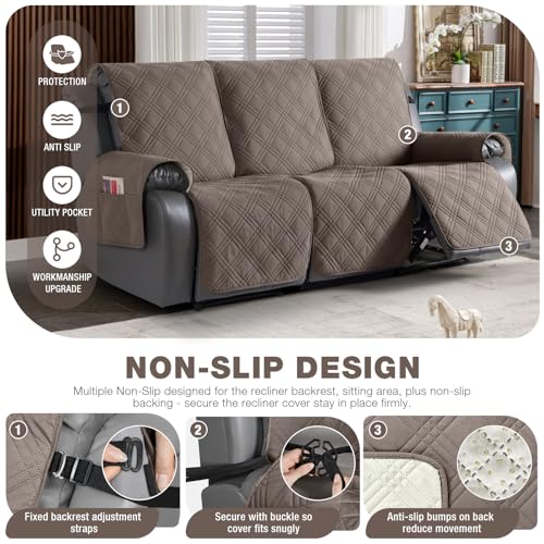 100% Waterproof Recliner Sofa Cover (Taupe / 3 Seater Standard)