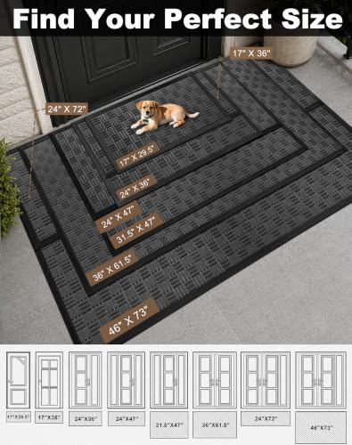 Front Door Mat Outdoor Entrance (Silver Mist / 3'10" x 6'1" (Rectangular))