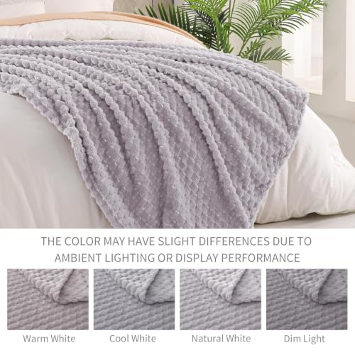 3D Fleece Twin Size Blanket for Bed (Light Grey / Twin ( 60x80 IN ))