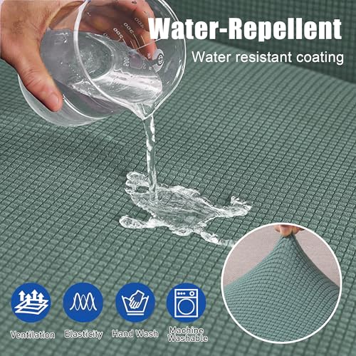 High Stretch Water Repellent Sofa Seat Cushion Covers Couch Slipcover Stretch Furniture Protector for Camper (Small / Matcha Green)