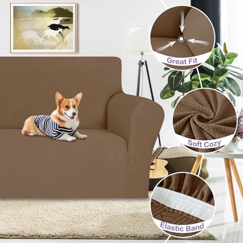Super Stretch Loveseat Covers (- Light Coffee / Medium (57"-70"))