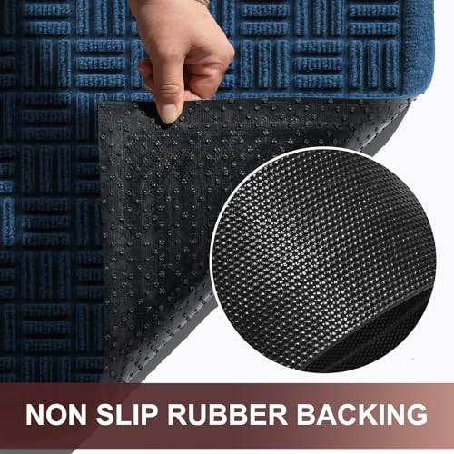Front Door Mat Outside Entrance (Blue / 3' x 5'2" (Rectangular))