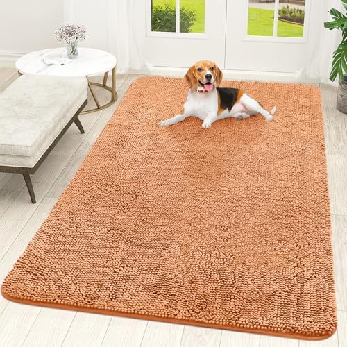 Dog Door Mat for Muddy Paws 70x46 (Orange / 70" X 46")