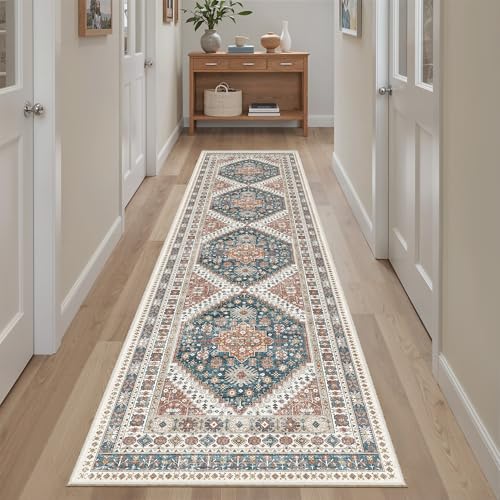 Hallway Runner Rug 2x8 Washable Kitchen Rugs Non (Navy Blue / 2' x 8' (Runner))