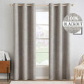 100% Blackout Linen Curtains for Bedroom 42x84 Inches Warm Taupe (Warm Taupe / 42"W x 84"L (Pack of 2))