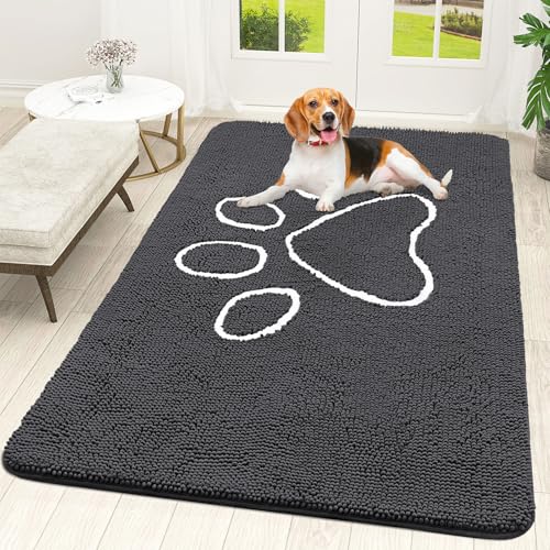 Dog Door Mat for Muddy Paws 70x46 (Dark Grey / 70" X 46")
