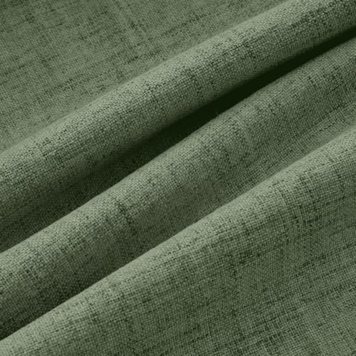 100% Blackout Linen Curtains 42 x 84 Inch Olive Green 2 Panels (Olive Green / 42"W x 84"L (Pack of 2))