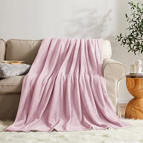 Fleece Blanket Twin Size Pink Lightweight Super Soft Cozy Luxury Bed Blanket Microfiber (Pink / Twin(60"x80"))