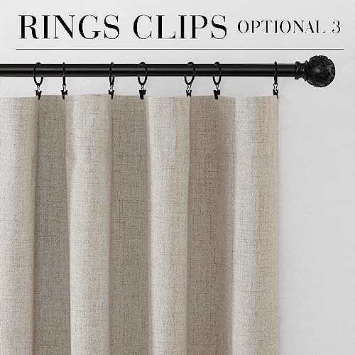 Natural Beige 100% Blackout Short Curtains 45 Inch Long (Natural Beige / 52"W x 45"L (Pack of 2))