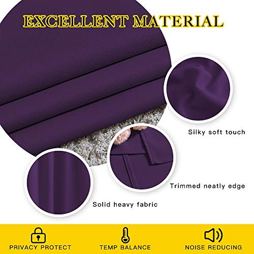 Blackout Living Room Curtains Extra Wide (Royal Purple / 80"W x 84"L (Pack of 2))