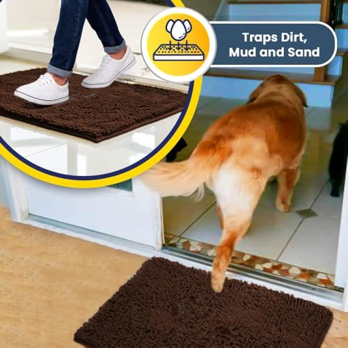 Super Water Absorbent Door Mat Indoor (Chocolate Brown / 3ft x 8ft)