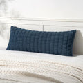 Lumbar Corduroy Throw Pillow Cover for Bed 14x36 Blue Pack of 1 (Blue / 36" x 14" (Pack of 1))