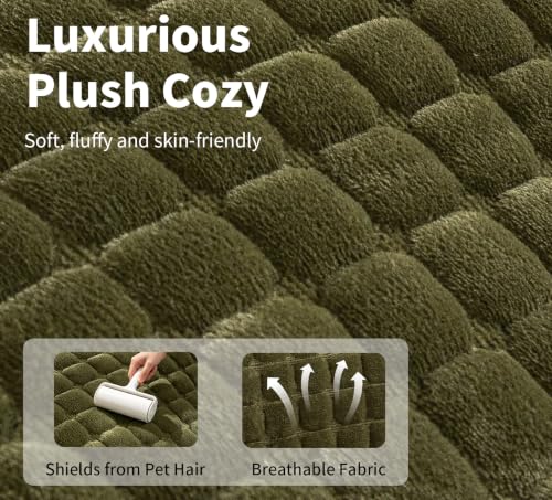 Sectional Velvet Couch Covers for 1 Seat (Dark Green / 1PC/35.4"x35.4"/Backrest & Single)