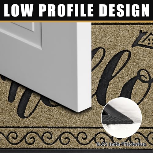 Welcome Mats for Front Door 29.5x17 (Brown / 29.5x17 Inch)