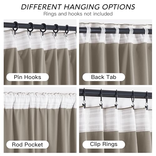 Taupe Velvet Curtains 84 inches for Bedroom Living Room (Taupe / 52"W x 84"L (Pack of 2))