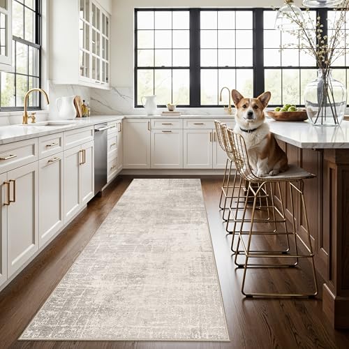 Hallway 3x8 Washable Runner Rug (3' x 8' (Rectangular) / Beige/Cream)