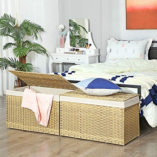 Woven Storage Basket with Lid (160 L / Natural)