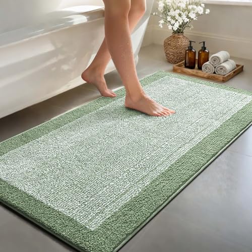 60x24 Long Bathroom Rugs Non Slip Washable (Green / 2' x 5' (Rectangular))