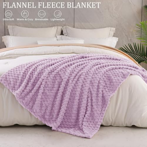 3D Fleece Queen Size Blanket for Bed (Lilac Purple / Queen ( 90x90 IN ))