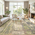 Abstract Area Rug Modern Washable Rug Soft Non Slip Rug Low Pile for Bedroom Living Room Dining Room Green 6x9 Feet (Green / 6' x 9' (Rectangular))